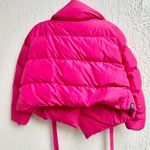 NWT Bacon Neckline Tie Nylon Puffer Jacket Magenta Pink Women's Size Small Photo 2