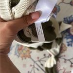 Madewell  Loose-Knit Crewneck Sweater Cropped, Ivory & Olive Green Medium Photo 9