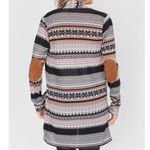 GRAY PINK BLACK WHITE MULTI PRINT ELBOW PATCH CARDIGAN SIZE 2XL 18 Photo 2