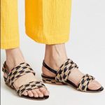 Tory Burch Lola Jute Sandals Woven Nautical Summer Boho Blue Heeled Navy Blue Photo 2