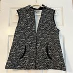 NWT A La Carte Black White Quilted Zip Up Vest Medium Photo 2