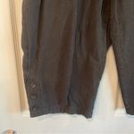 kim rogers  Women's L Charcoal Black 100% Cotton Elastic Cropped Pants Capris Photo 1