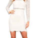 Lulus  Appetite for Seduction White‎ Lace Long Sleeve Dress NWT Photo 0