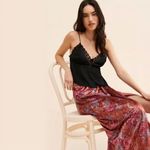 Free People NEW‎  Poets Velvet Sarong Skirt in Rust Combo, S Photo 2