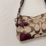 Coach Colette Signature Shoulder Bag Red Brown Leather Jacquard F23072 East West Photo 2