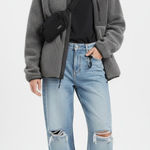 ZARA  Wide Leg Jeans Womens 8 Distressed Ripped Knee Light Wash High Rise Denim‎ Photo 0