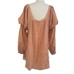 Free People  So Fresh Tunic Oversized Top Puff Sleeve Button Down Dress Sz M NEW Photo 8