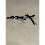 Casa Clara Nina Earrings in Pearl One Size New Womens Dangle Ribbon Bow White Photo 2