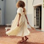 Doen Cecilia Dress Women’s Small Cream Silk Maxi Puff Sleeve Romantic Photo 1