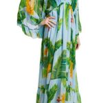 Farm Rio Fresh Bananas Butterfly-Sleeve Maxi Dress Small Blue Tropical $275 Photo 3