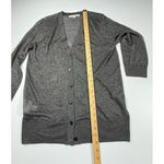 Loft  Gray Long‎ Button Front Cardigan Sweater Classic Layering Essential L Photo 3