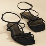 Reformation Maya Bow Strappy Flat Strap Sandals in Black S-428 Sz 9.5 Photo 6