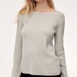 Babaton Aritzia Kitano Grey Ribbed Wool Blend Cross Back Sweater Size XS Photo 0