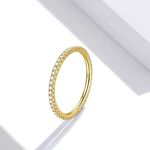 Sterling Silver SIZE 7 Gold 925 Simulated Diamond Stackable Ring Eternity Band Photo 6