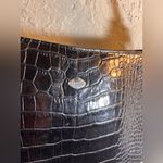 Black Croc Embossed I Santi Leather Shoulder Bag Italy classic minimalist luxury Photo 2