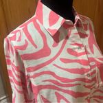 Rails  Ellis Tiger Organic Cotton Gauze Button Down Shirt Pink & White Size Small Photo 8