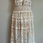 Lulus Lulu’s Just Magic Lace Ivory Mini Dress size Small Beach, Bridal Photo 2