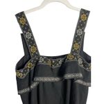 Madewell Black Linen Blend Embrodiered Tiered Dress Size XXS Photo 4