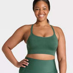 All In Motion  Women's Olive Green Seamless Sports Bra Crop Top Size 4X Photo 0