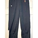 Champion  Sweatpants Black/White Zip hem / Rose Patch Women's Size Small Photo 0