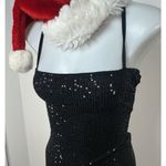 Nasty Gal Black Sequin Midi Dress Spaghetti Strap Holiday Party Glam Size 4 Sm Photo 2