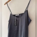 NEW!! Ekouaer Charcoal Gray Silky Satin Cami Sleep Lounge Top Photo 1