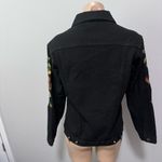Gianni Bini  Embroidered Black Jean Jacket Florals Small Photo 4
