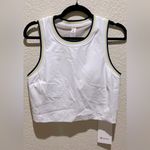 Lululemon NWT Varsity Scooped Tennis Tank Top B/C Cup White Yellow True Navy 12 Photo 4