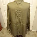 Liz & Me Utility Jacket Olive Green Button Front Long Sleeve Pockets Size 3X Photo 2