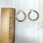 Solid 14K yellow gold flat hoop earrings, made in Italy Photo 10