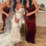 Revelry Burgundy Velvet Wedding Dress Red Size 6 Photo 2