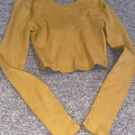 Yellow Long Sleeve Crop Top Photo 1