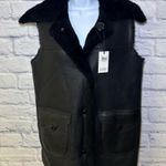 Coach New  Reversible Shearling Vest Black Outerwear Womens Size 4 Quiet Luxury Photo 0