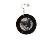 Taylor Swift Grey Black Record Fashion Earrings NEW Lightweight Resin Black Photo 3