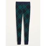 Old Navy ✨ Thermal-Knit Pajama Green/Blue Plaid Sz Medium Pants for Women✨ Photo 1