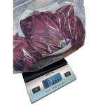 Crushed Velvet Maxi Dress Burgundy Deep VNeck Button Front Gold Sparkle Lining S Photo 11