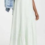 Free People FP BEACH / Lena Cotton & Linen Midi T-Shirt Dress Solid Mint Green M Photo 0