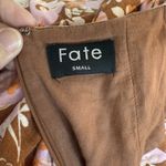 Fate Midi Dress Sz Small Floral Puff Balloon Sleeve Front Cut Out Cottagecore Brown Photo 8