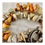 Landscape jasper, coral and gaspeite beaded pendant necklace Photo 3