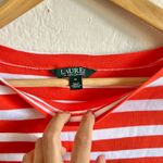 Ralph Lauren  Green Label Vintage Y2K Orange White Stripe Top Blouse Women Medium Photo 2