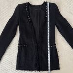 ZARA Fantasy Fabric Studded Boucle Tweed Blazer Jacket Women’s XS Black Photo 9
