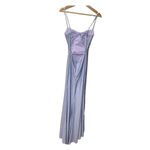 La Femme  Beaded Light Periwinkle Gown Photo 6