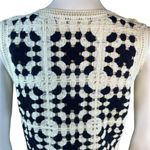 frame denim FRAME Crochet Tassel Popover Mini Dress in Navy Photo 6