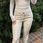 Old Navy  cream linen blend straight leg pants sz s  Photo 1