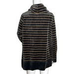 Chico's  Shirt Womens Medium Gray Metallic Gold Velour Lurex Stripe Cowl Zenergy‎ Photo 2