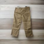 Disney Park Size 4 Capri Pants Women Khaki Cropped Flat‎ Front Mickey Mouse Logo Brown Photo 1