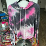 BP All Tucked In Short Pajamas Set in Grey/Pink Tie Dye Size S Photo 1