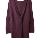 Aerie Twist knot Back Sweater Dress Merlot Purple Maroon Medium Photo 0