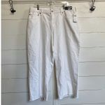 Abercrombie & Fitch Abercrombie Women's Jeans High Rise The Cropped Wide Leg Raw Hem 32 Short White Photo 2