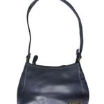Liz Claiborne Dark Navy Faux Leather Small Shoulder Bag with Gold Hardware by  Photo 2